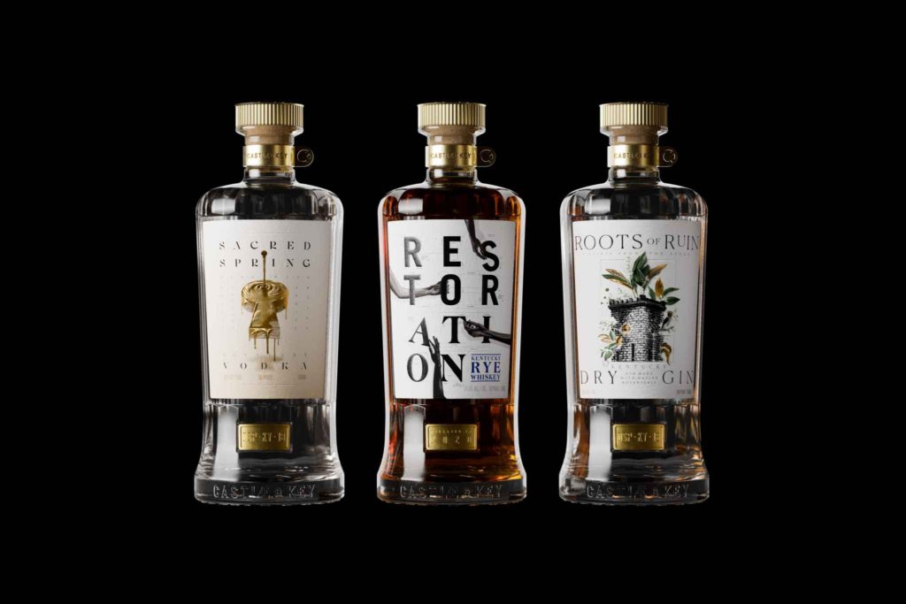 Castle-and-Key-Products-Restoration-Rye-Dry-Gin-Vodka