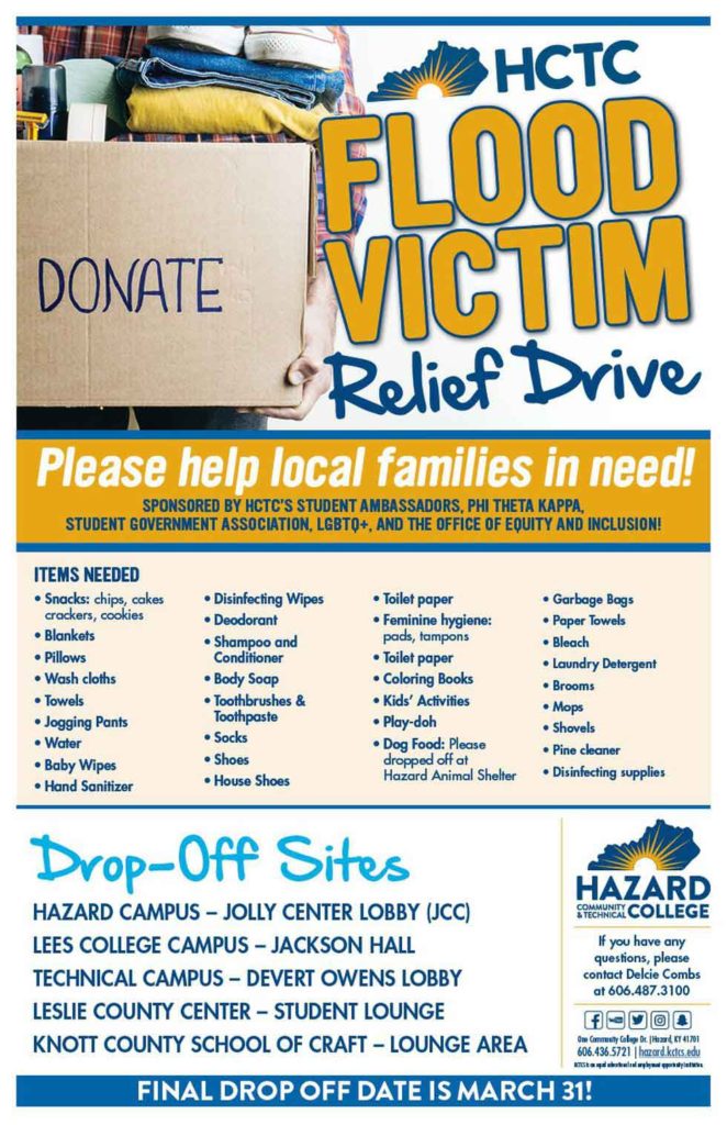 Eastern Kentucky Flood Relief Drive March 2021