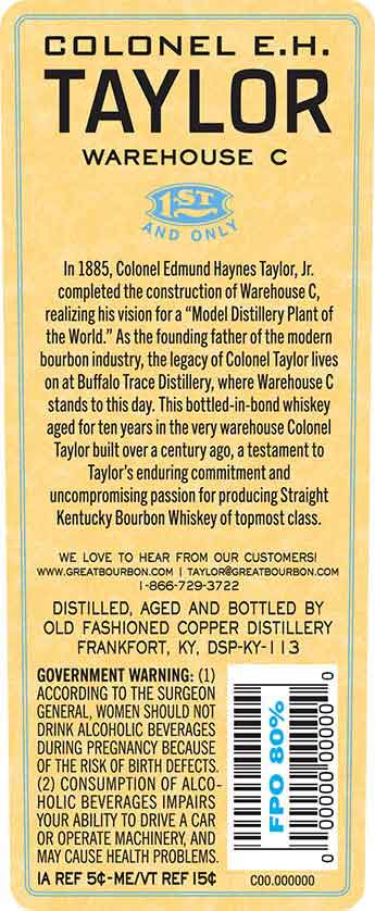 EH Taylor Warehouse C Tornado Surviving 2021 Release Front Label